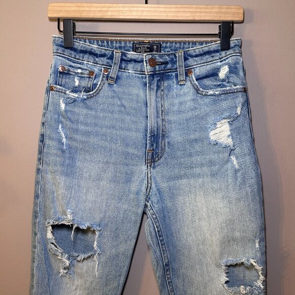 Women's 26/2 Abercrombie & Fitch Simone Slim Style Jeans High Rise Distressing - Picture 4 of 7